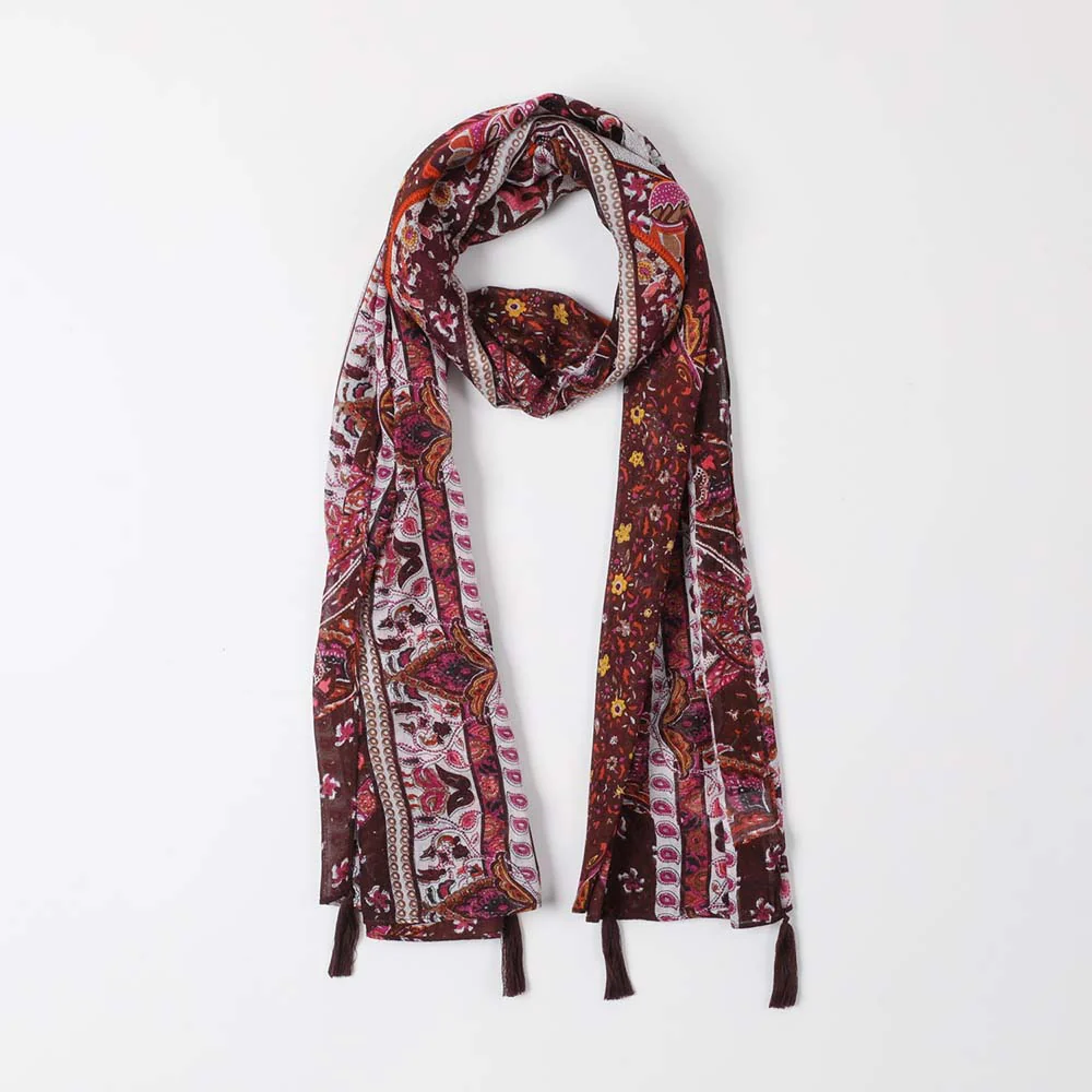 Pañuelo Estampado Burdeo Florencia Tatienne