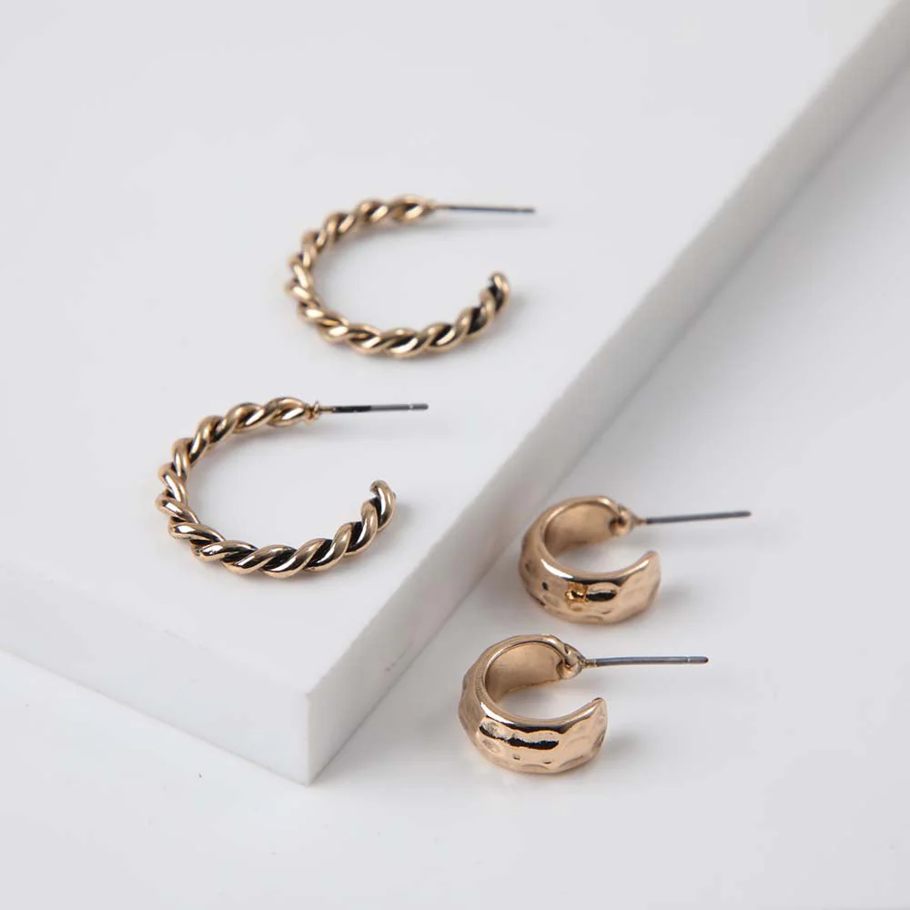 Set Aros Nerina Dorado Humana