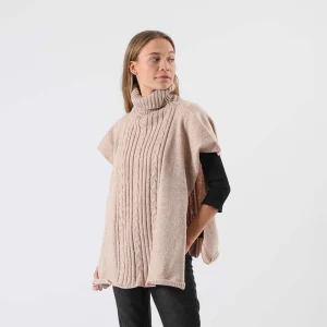 Poncho Tejido Melange Café i-D