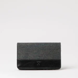 Billetera Chica Rombos Negra Tornasol Humana