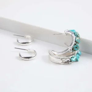 Set Aros Nieve Plateados Tatienne