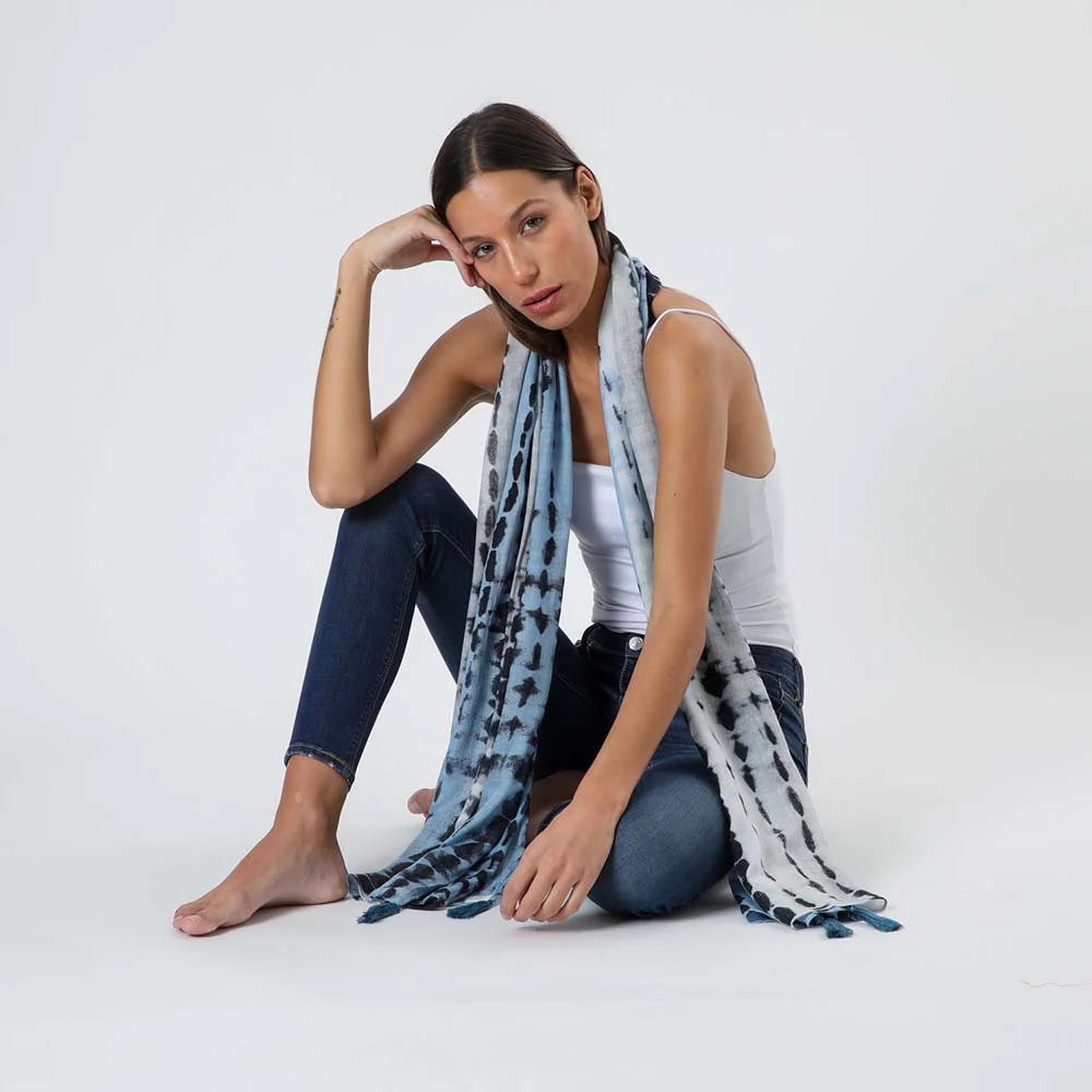 Pañuelo Estampado Aurora Azul Humana - Imagen 3