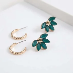 Set Aros Floral Verde Tatienne