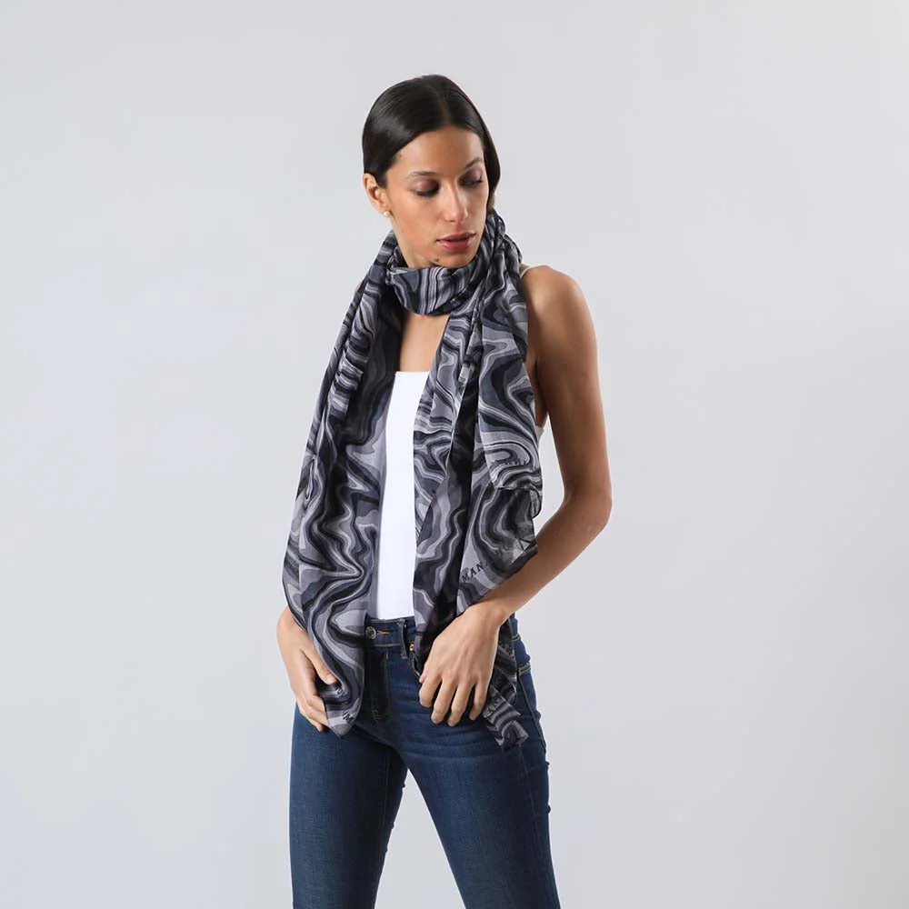 Pañuelo Estampado Marbled Negro Humana - Imagen 3