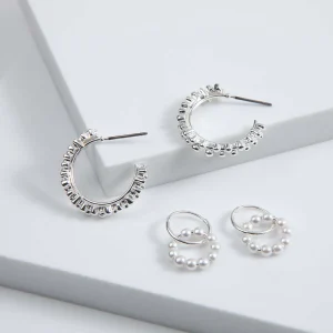 Set Aros Brillo Plateados i-D