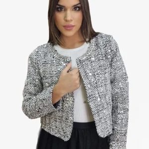 Chaqueta Armada Lentejuela Plata