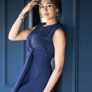 Vestido Hombrera Falda Capa