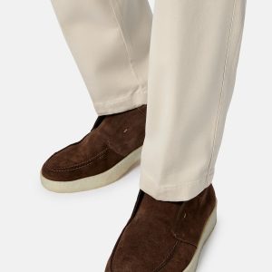 Zapatos Bota Mocasín Gamuza Café B.