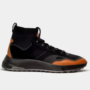 Tenis Hombre Bota Negro/Naranja H.