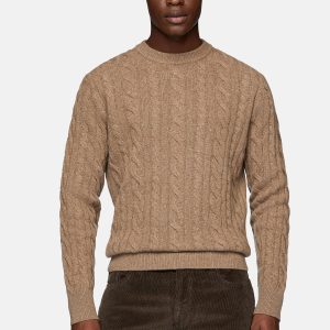 Sweater de Punto Trenzado Café B.