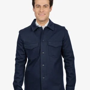 Chaqueta Azul Marino en Lana y Algodón H&B