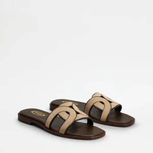 Sandalia Dama Beige/Marrón Cuero T.