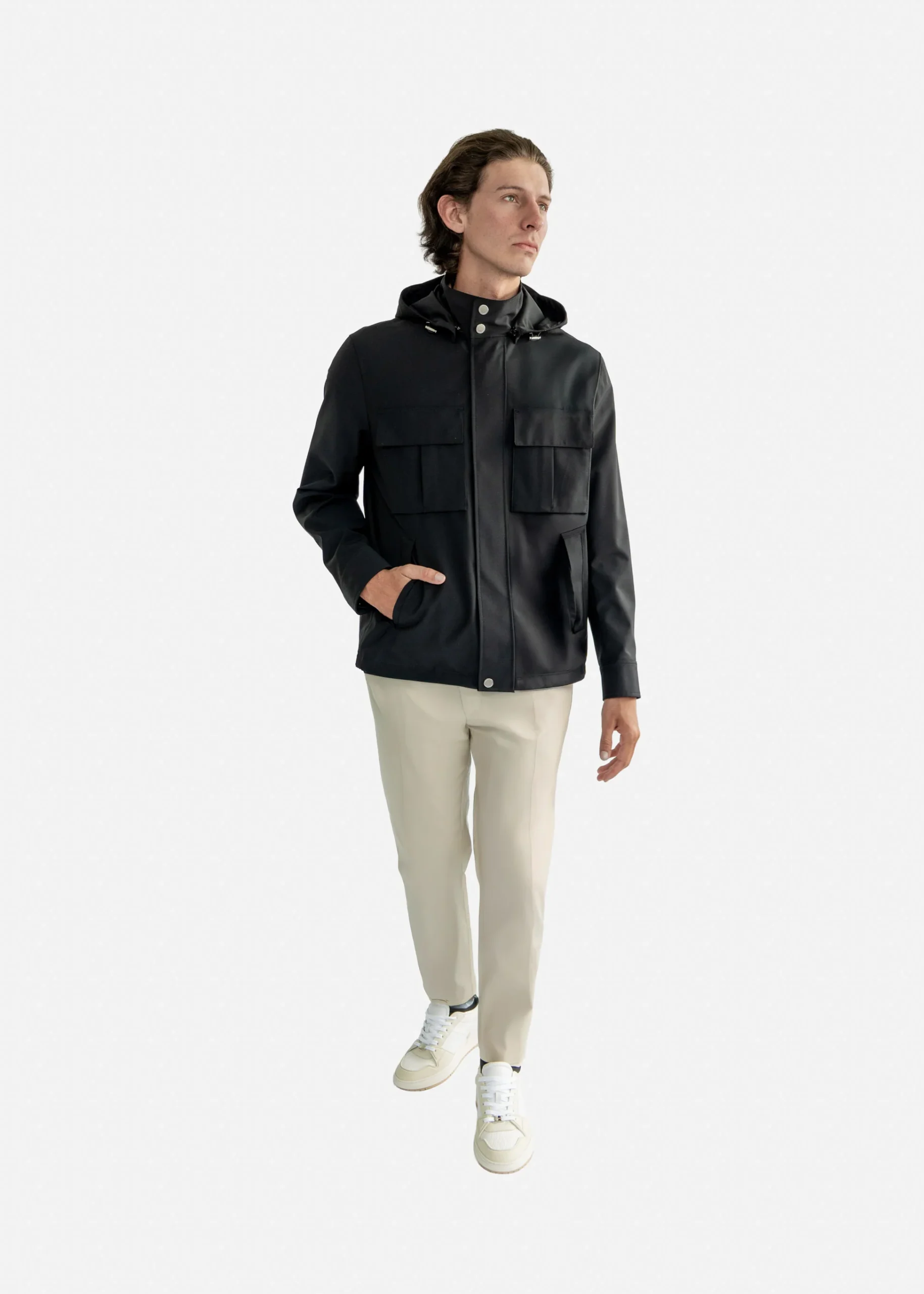 Chaqueta Negra Impermeable C. - Imagen 4