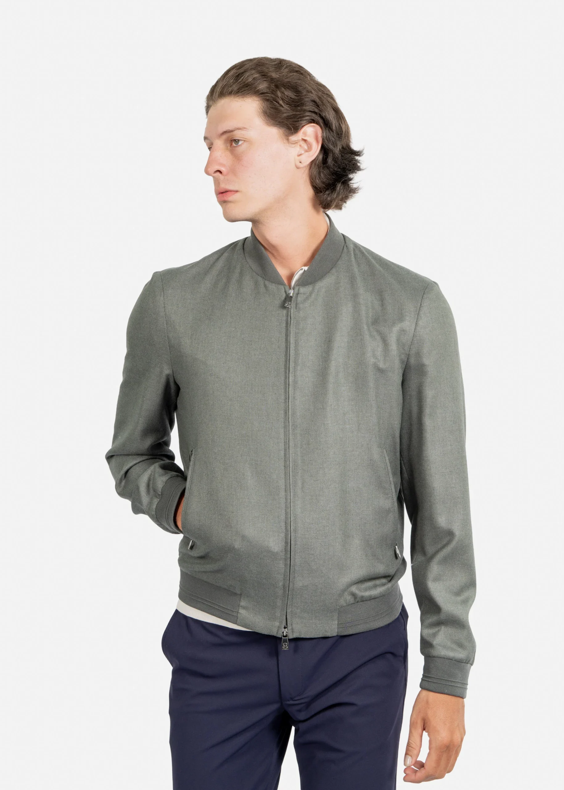 Chaqueta Bomber Verde/Gris C.