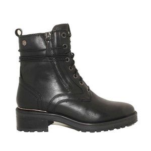 BOTIN PIEL CREMALLERAS CORDONES 16027001 (NEGRO)- CARMELA