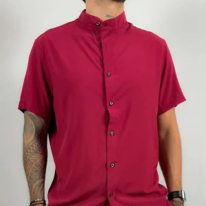 Camisa Vino Cuello Nerú