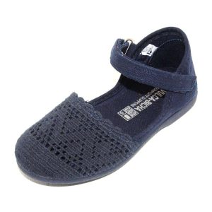 SANDALIA PEGAR LONA BORDADA (MARINO) – VULCA-BICHA