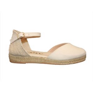 ALPARGATA PLANA HEBILLA PIQUE (1280) MARFIL – PICON