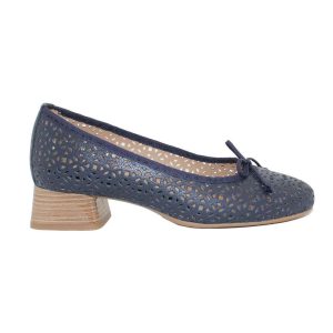 ZAPATO SALON TACON CORDON CALADO (4794) MARINO – D´CHICAS