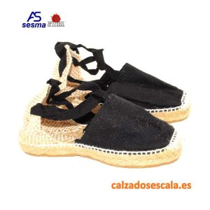 ALPARGATAS BAJA CINTAS ARTESANALES (NEGRO) – SESMA