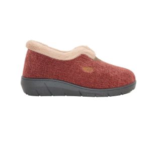 ZAPATILLA CERRADA CUÑA PAÑO PLUMAFLEX (R14236) BURDEOS – ROAL