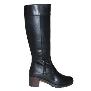 BOTA ALTA TACON PIEL CREMALLERA (ROSY21) NEGRO – DESIREÉ