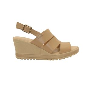 SANDALIA CUÑA HEBILLA PIEL ACOLCHADA ABIERTA (887) BEIGE – ROBERTA CELLI