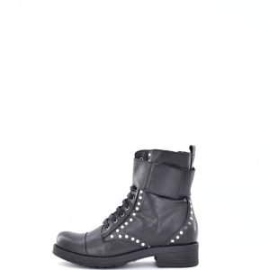 Botín Cordones Helene Rouge tachuelas