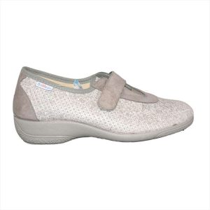 ZAPATILLA CALLE CERRADA VELCRO/GOMA (5476) GRIS PERLA  – CABRERA (BIOMEDIC)