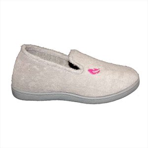 ZAPATILLA CERRADA RIZO PLUMAFLEX (GRIS CLARO) – ROAL