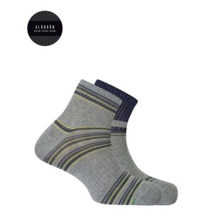 CALCETIN DUPLO CHATO ALGODON DEPORTIVO RAYAS PUÑO AMERICANO (7700100) – PUNTO BLANCO